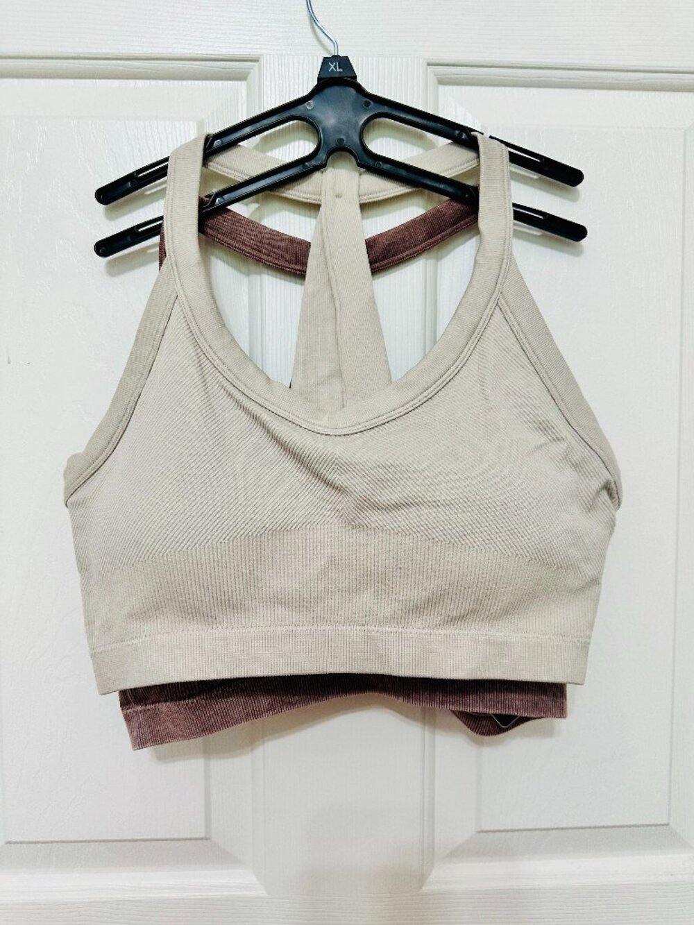 2-PACK 90 DEGREEBY REFLEX FLEX FOR IT SEAMLESS RIB KNIT T-BACK SPORTS BRA SET XL